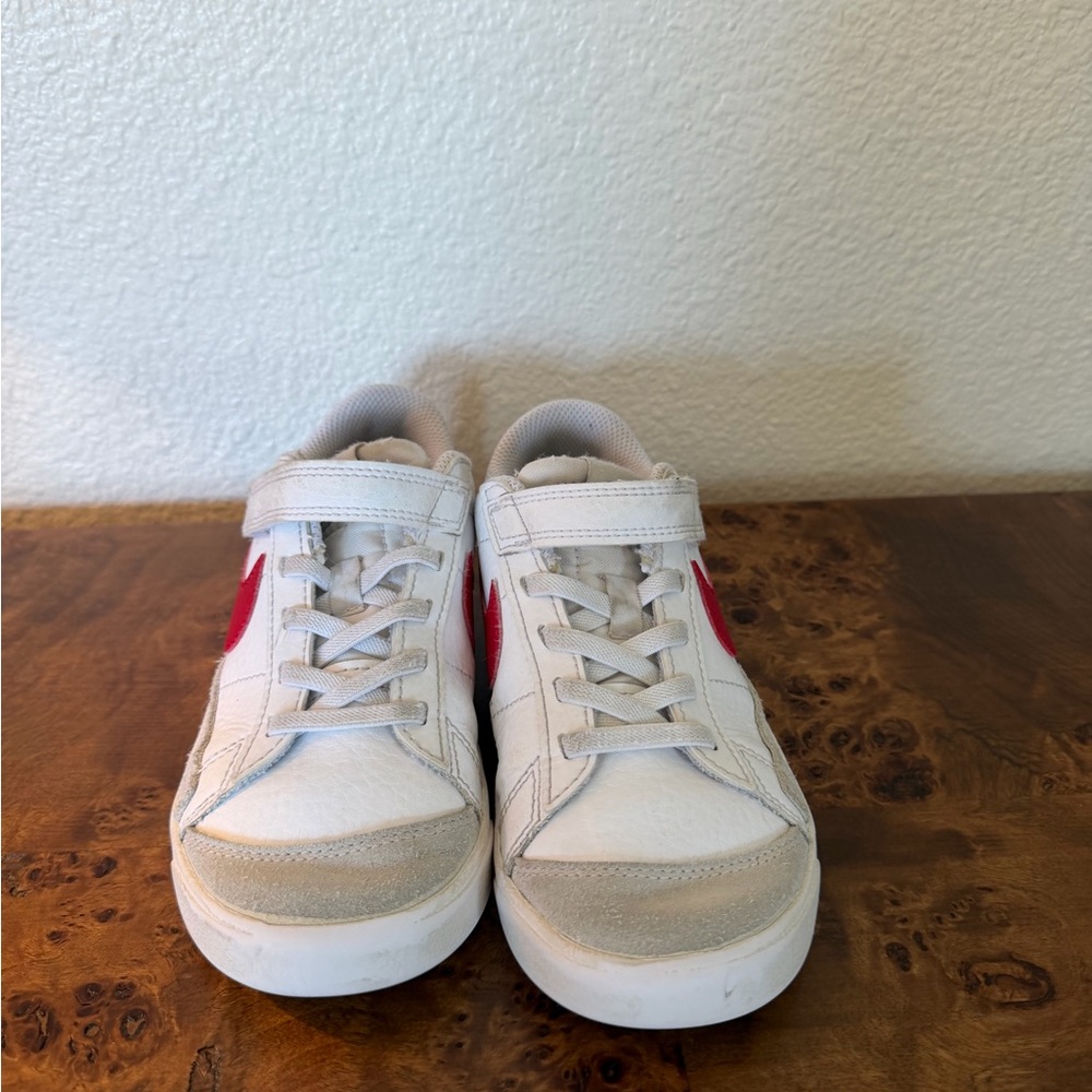 Nike Kids White and Red Sneakers